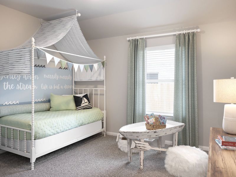 Furnished interior view inside a new home in Massey Oaks - Premier Series, Pearland (Image 7). Furnished interior view inside a new home in Massey Oaks - Premier Series, Pearland (Image 7).