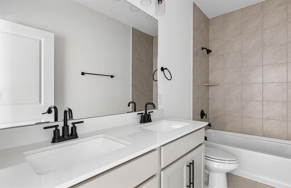 Secondary bath with double vanity