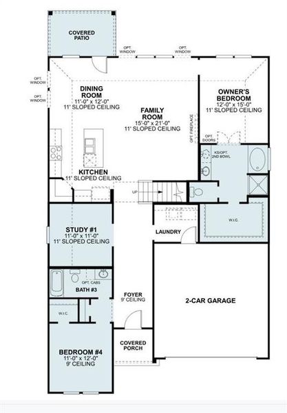 2D floor plan layout of this home in Sanderos, Fort Worth, TX (Image 2).