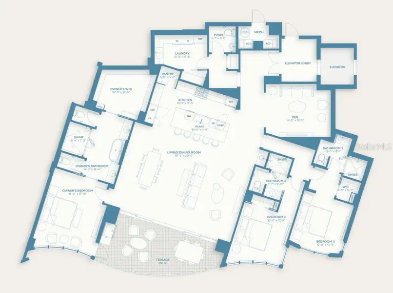 2D floor plan layout of this home in , Sarasota, FL (Image 4). 2D floor plan layout of this home in , Sarasota, FL (Image 4).