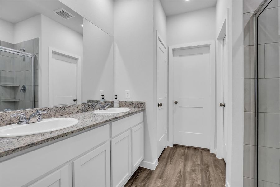 Master Bathroom with Double sink, shower and Walking closet plus private Toilet