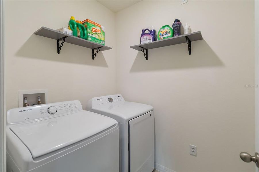 Laundry with shelving