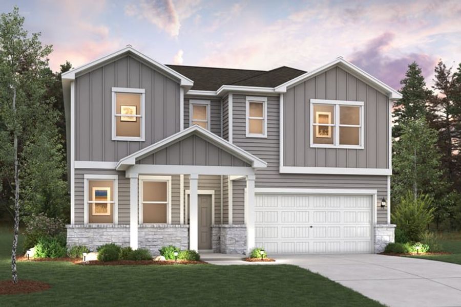 Representative exterior photo of a completed home built from the Savannah by Century Communities in The Highlands at Avery Centre, Round Rock, TX (Image 2).