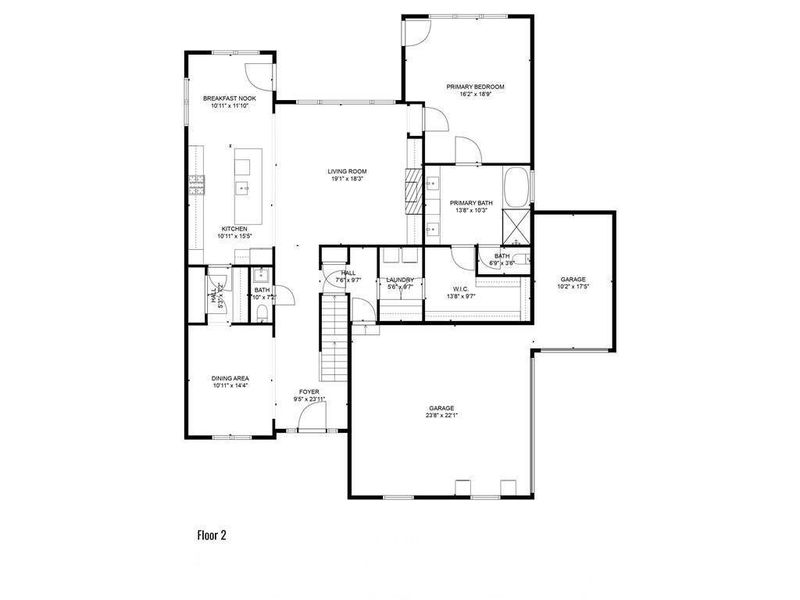 2D floor plan layout of this home in , Roswell, GA (Image 4).