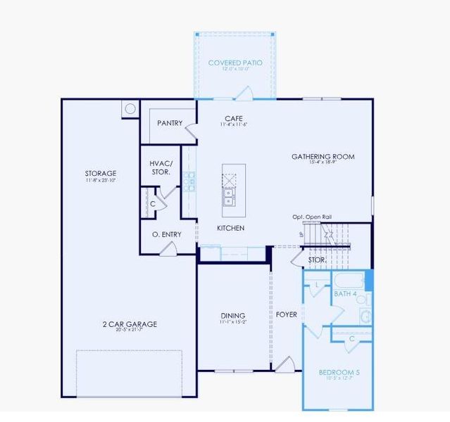 2D floor plan layout of this home in Hamilton Place, Cartersville, GA (Image 2).