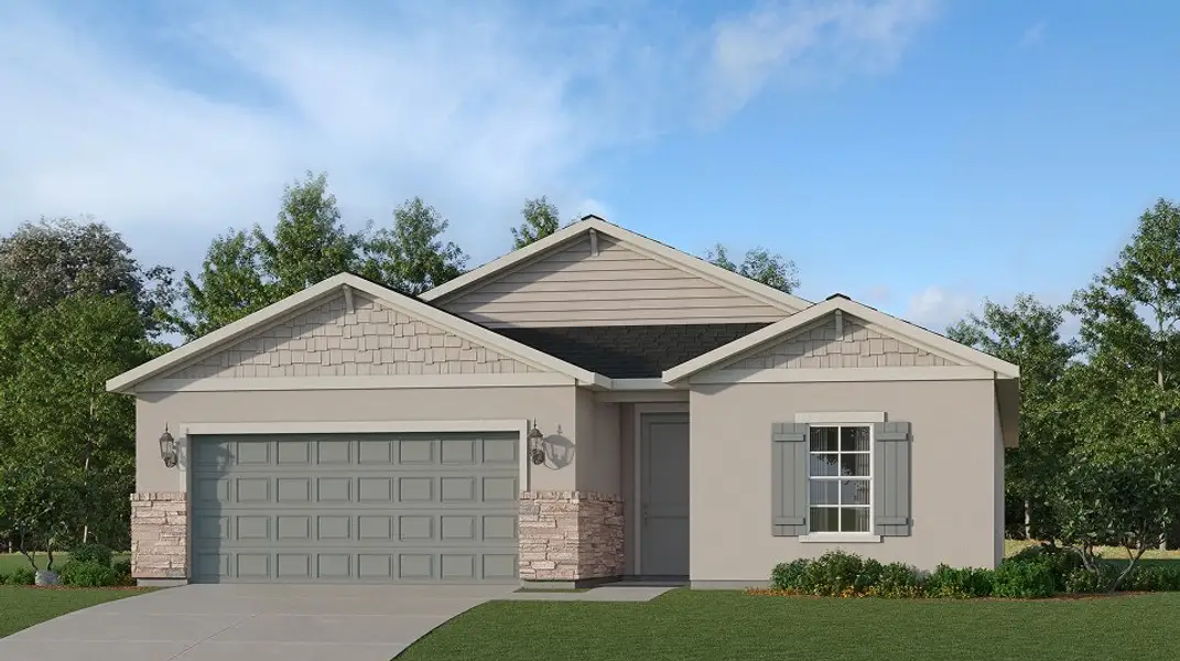 Front exterior of a new home in Willow, Punta Gorda, FL, highlighting curb appeal (Image 1). Front exterior of a new home in Willow, Punta Gorda, FL, highlighting curb appeal (Image 1).