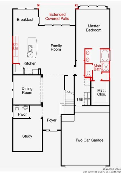 2D floor plan layout of this home in Foxbrook, Cibolo, TX (Image 6).