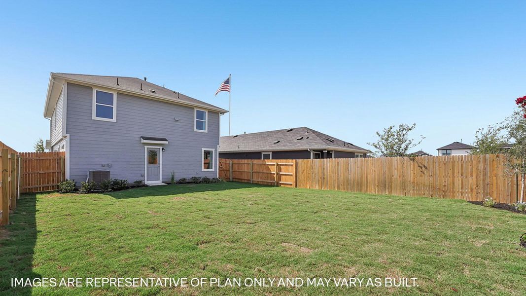 Exterior details and patio area of a home in Marigold, Kyle (Image 15).