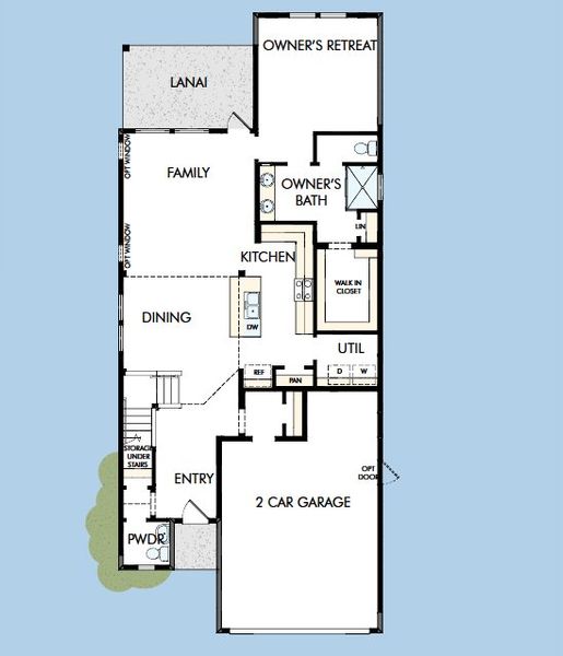 2D floor plan layout for the The Mcclenaghan II by David Weekley Homes in Evergreen Island at Silverleaf - Classic, St. Augustine, FL (Image 3).
