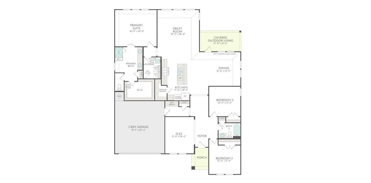 2D floor plan layout for the Brayden by Tri Pointe Homes in LaPrelle, Haslet, TX (Image 3).