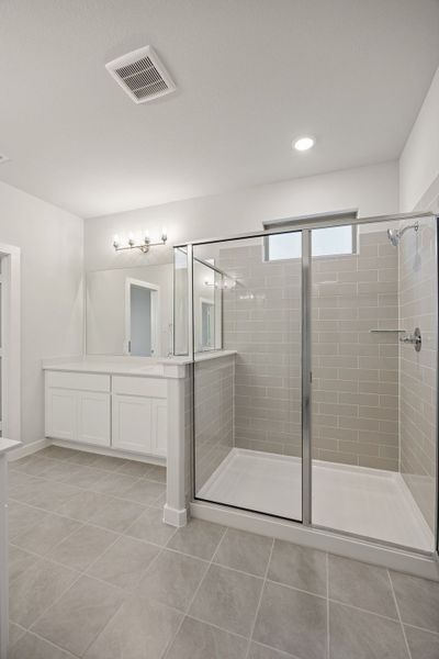 Primary Bathroom in the Wimbledon home plan by Trophy Signature Homes – REPRESENTATIVE PHOTO