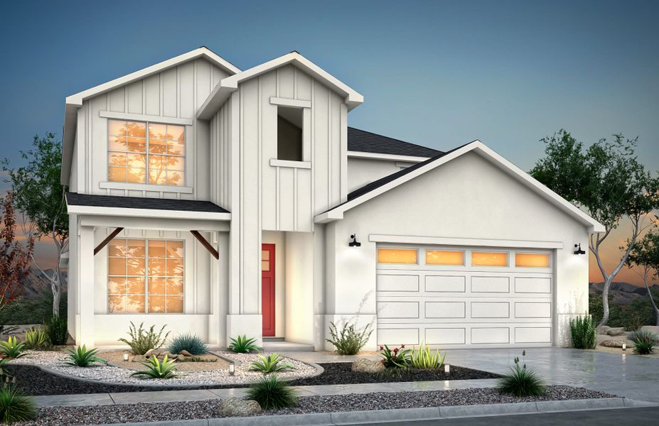 Representative exterior photo of a completed home built from the Bliss by View Homes in The View at Desert Springs | Thoughtful Collection, El Paso, TX (Image 19). Representative exterior photo of a completed home built from the Bliss by View Homes in The View at Desert Springs | Thoughtful Collection, El Paso, TX (Image 19).