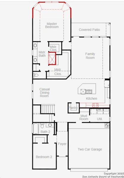 2D floor plan layout of this home in Nopal Valley, San Antonio, TX (Image 5).