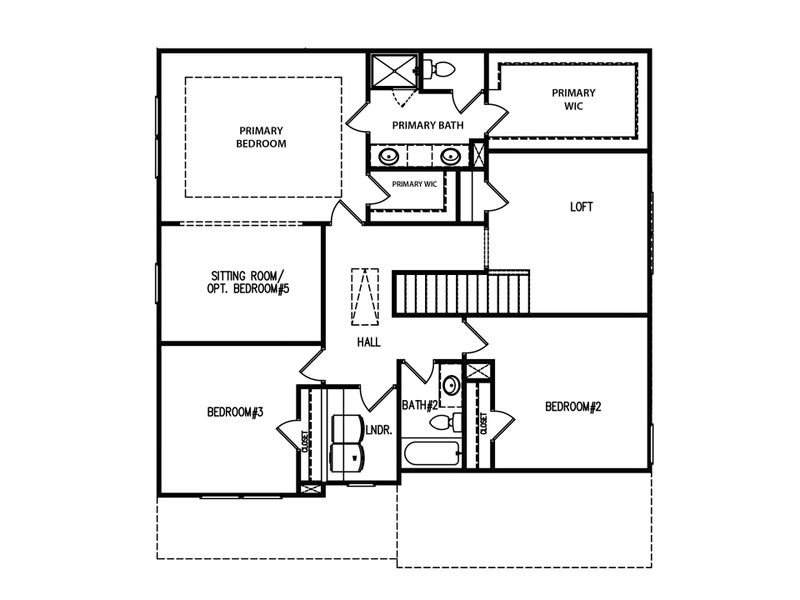2D floor plan layout for the The Landon II by My Home Communities in Red Bird Manor, Jefferson, GA (Image 4).