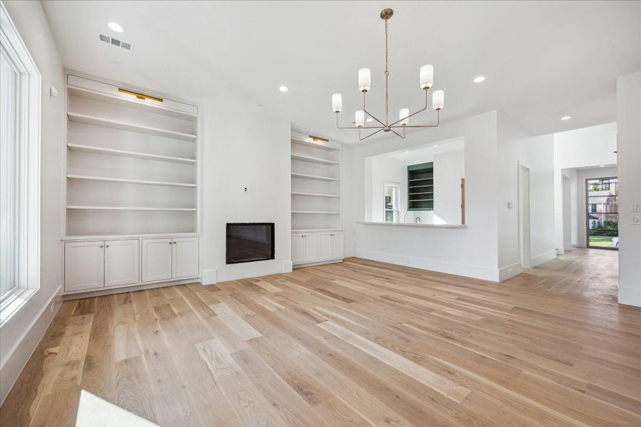 Another angle of the living room and bar area.