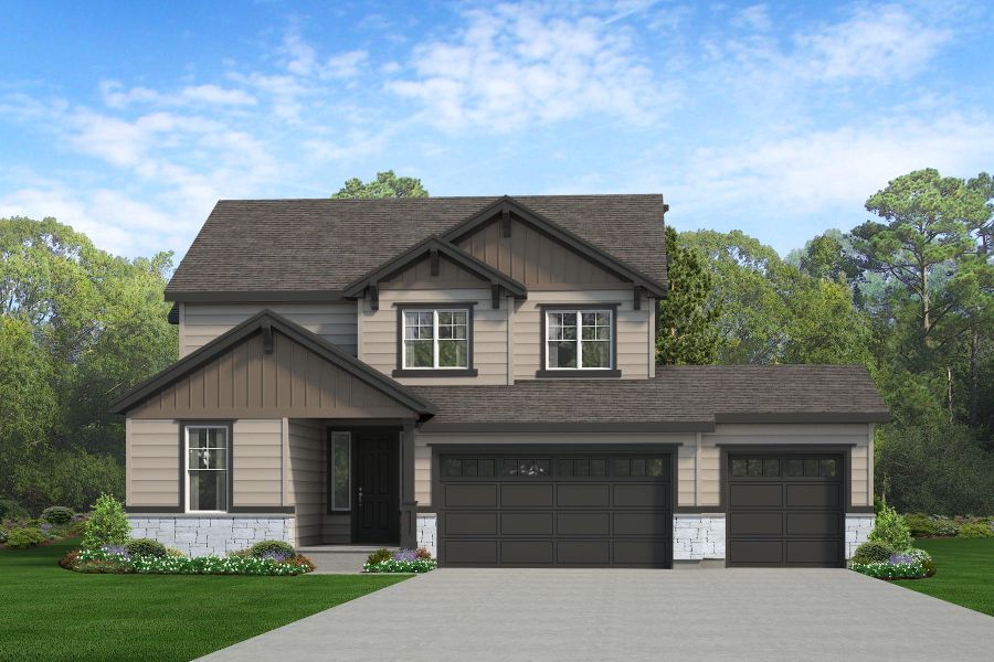 Representative exterior photo of a completed home built from the Jansen by Risewell Homes in Cherry Meadows, Brighton, CO (Image 19).