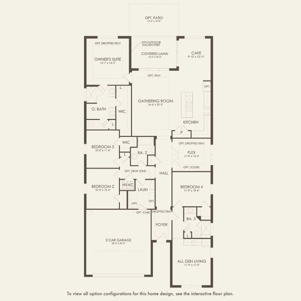 2D floor plan layout for the Concord by Pulte Homes in Foothills Preserve, Mount Dora, FL (Image 3).