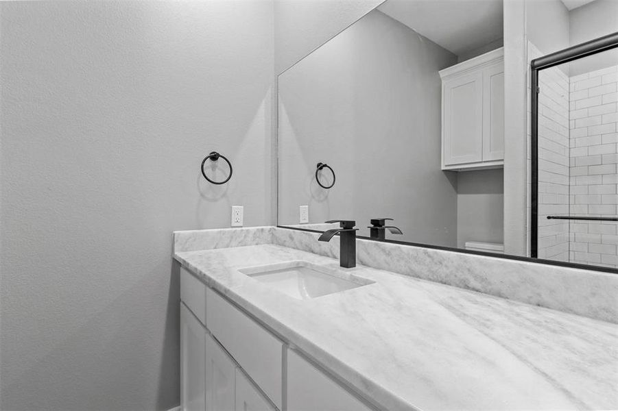 Bathroom with oversized vanity