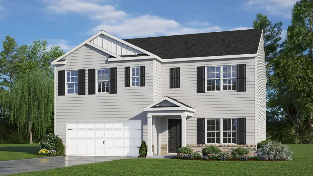 Representative exterior photo of a completed home built from the Hayden by D.R. Horton in Madison Gardens, Lexington, NC (Image 20).