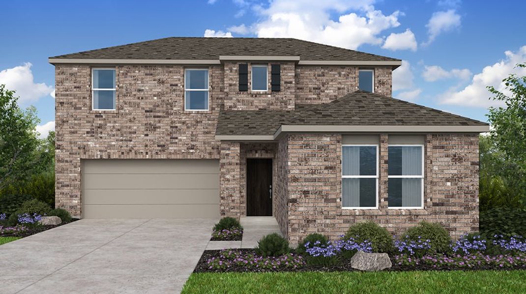 Representative exterior photo of a completed home built from the Georgetown by Taylor Morrison in Parks at Foster Crossing, Anna, TX (Image 1). Representative exterior photo of a completed home built from the Georgetown by Taylor Morrison in Parks at Foster Crossing, Anna, TX (Image 1).