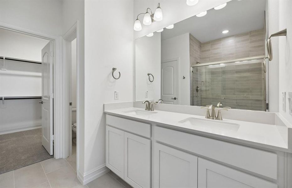 Primary bathroom with double vanity
