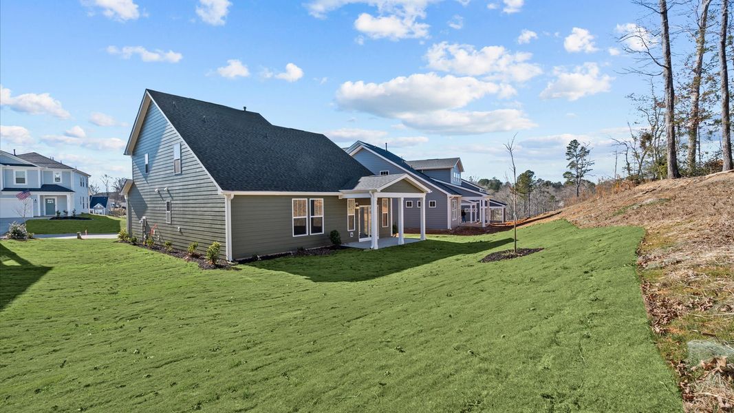 Exterior details and patio area of a home in Pleasant Falls, Moore (Image 23).