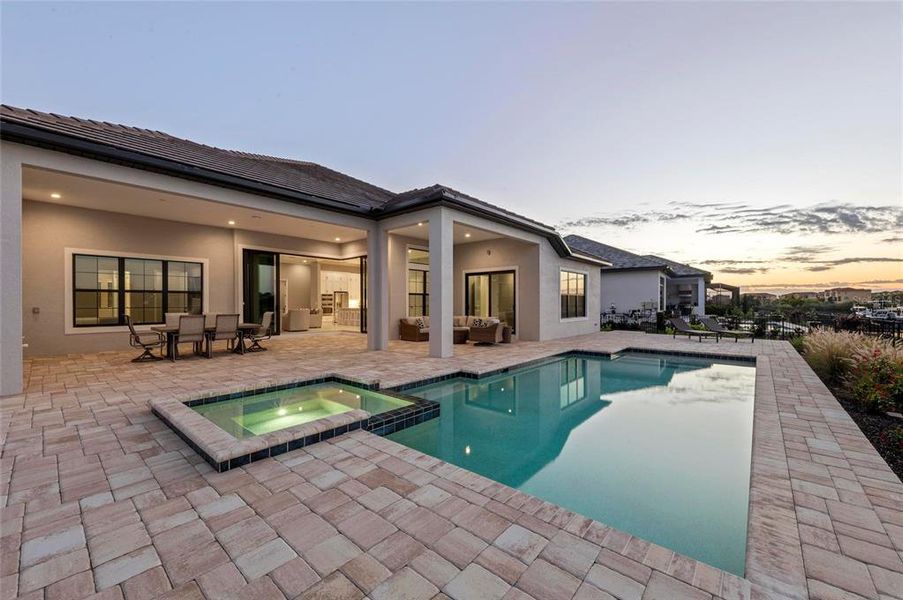 Sunset, pool/deck view