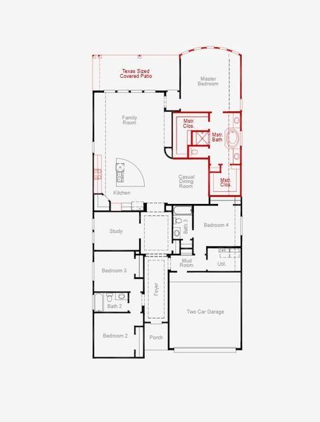 2D floor plan layout of this home in The Trails, New Caney, TX (Image 4).