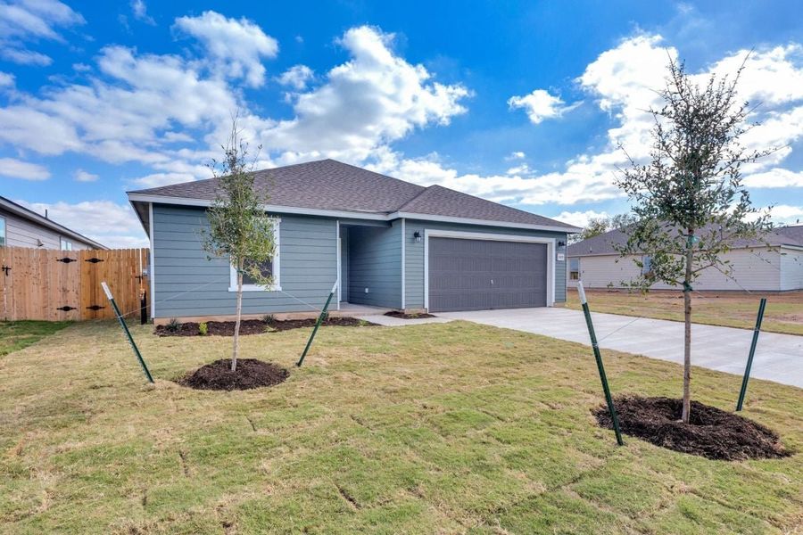 Front exterior of a new home in Hidden Trails, Belton, TX, highlighting curb appeal (Image 23).
