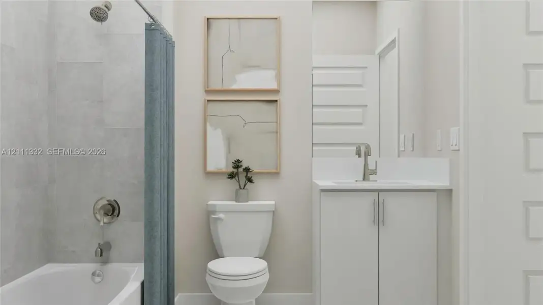 Furnished interior view inside a new home in , Miami (Image 25).