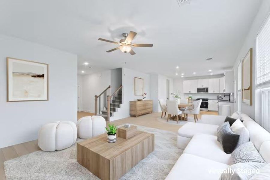 Photo of Pulte model home with same floor plan, not of actual home listed.