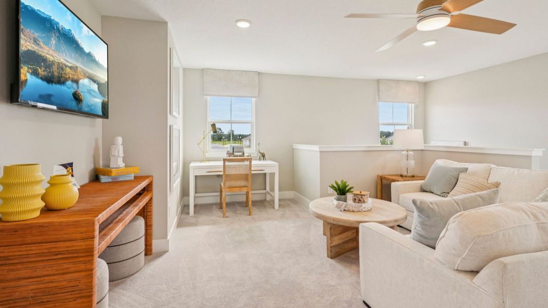 Representative furnished interior of a home built from the Sweetgum by DRB Homes in Ardisia Park, New Smyrna Beach (Image 48).