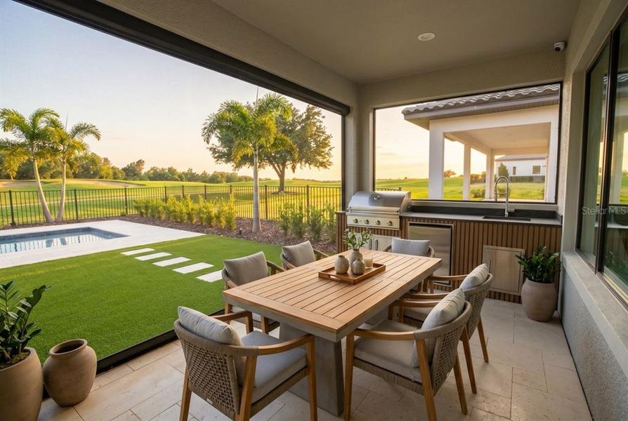 Exterior details and patio area of a home in Bella Collina, Montverde (Image 3).