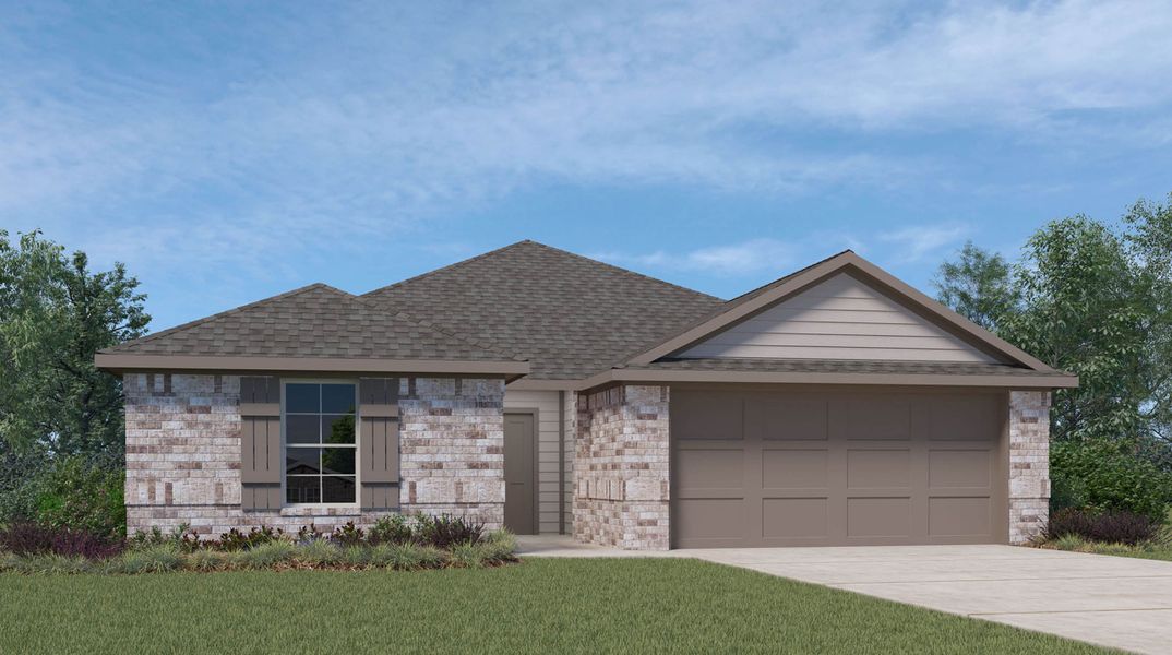 Front exterior of a new home in Rancho Vista, Corpus Christi, TX, highlighting curb appeal (Image 1). Front exterior of a new home in Rancho Vista, Corpus Christi, TX, highlighting curb appeal (Image 1).