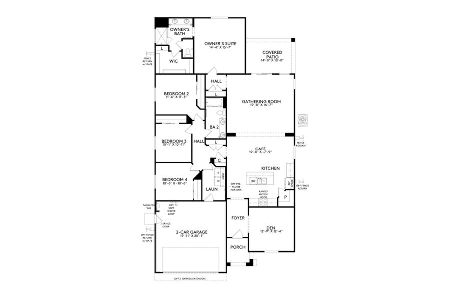 2D floor plan layout of this home in El Cidro, Goodyear, AZ (Image 4).