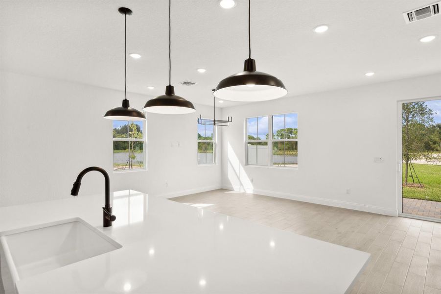 Kitchen, Dining Area & Great Room