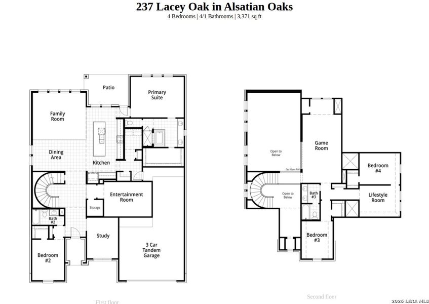 2D floor plan layout of this home in Alsatian Oaks, Castroville, TX (Image 4).