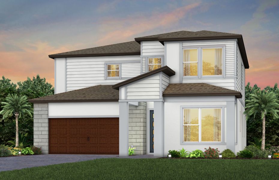 Representative exterior photo of a completed home built from the Umbria by Pulte Homes in Vida's Way, Wesley Chapel, FL (Image 3).