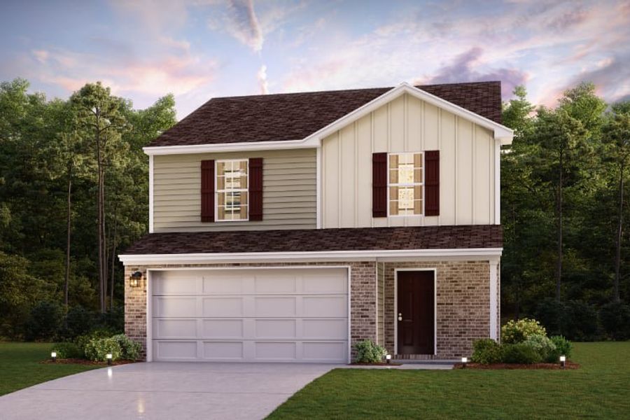 Front exterior of a new home in The Lakes at Black Oak Villas, Magnolia, TX, highlighting curb appeal (Image 1). Front exterior of a new home in The Lakes at Black Oak Villas, Magnolia, TX, highlighting curb appeal (Image 1).