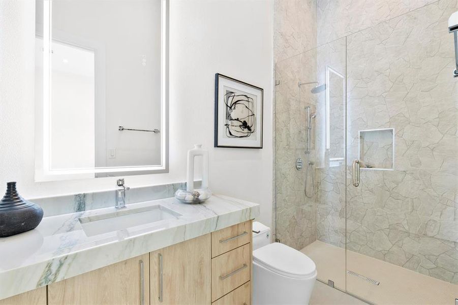 Furnished interior view inside a new home in , Dallas (Image 39).