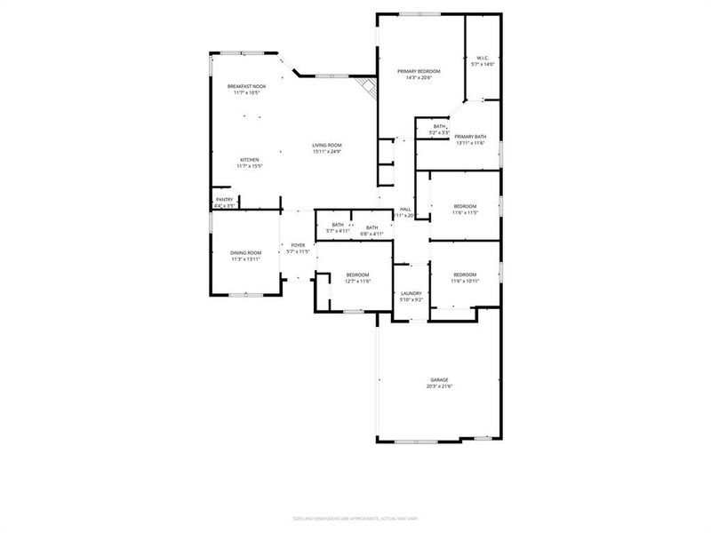 2D floor plan layout of this home in Oak Hills, Burleson, TX (Image 5).
