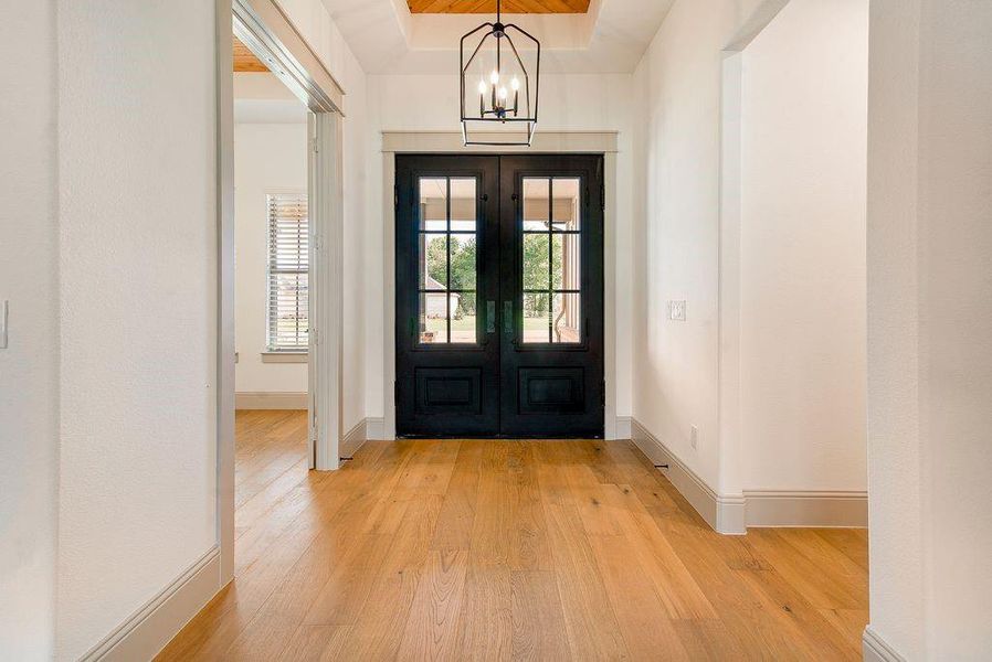 View of the front doors from inside.