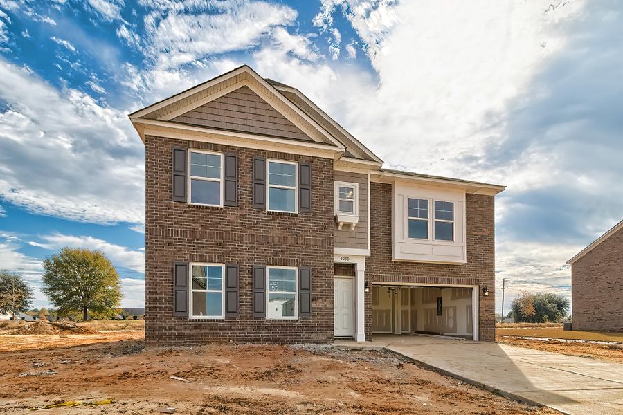 Representative exterior photo of a completed home built from the Devereaux II by Great Southern Homes in Beach Forest, Sumter, SC (Image 4). Representative exterior photo of a completed home built from the Devereaux II by Great Southern Homes in Beach Forest, Sumter, SC (Image 4).