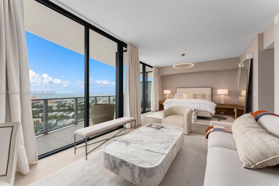 Furnished interior view inside a new home in Five Park, Miami Beach (Image 11).