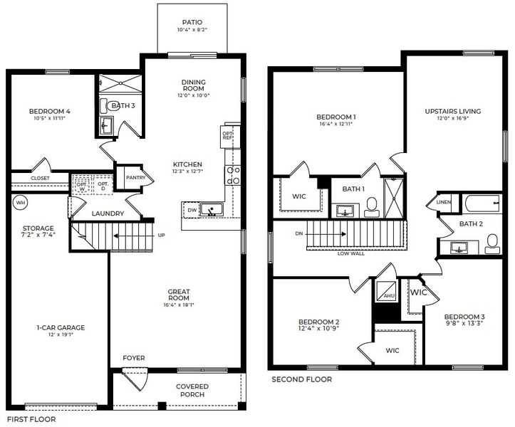 2D floor plan layout of this home in Baywood II, Florida City, FL (Image 2). 2D floor plan layout of this home in Baywood II, Florida City, FL (Image 2).