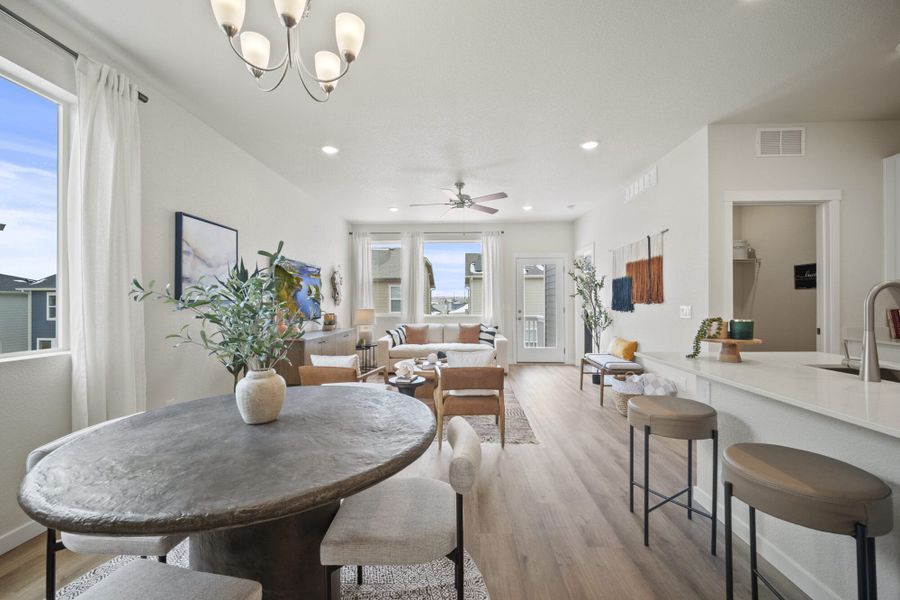 Representative furnished interior of a home built from the Carnation by View Homes in Ridge at Lorson Ranch, Colorado Springs (Image 8).
