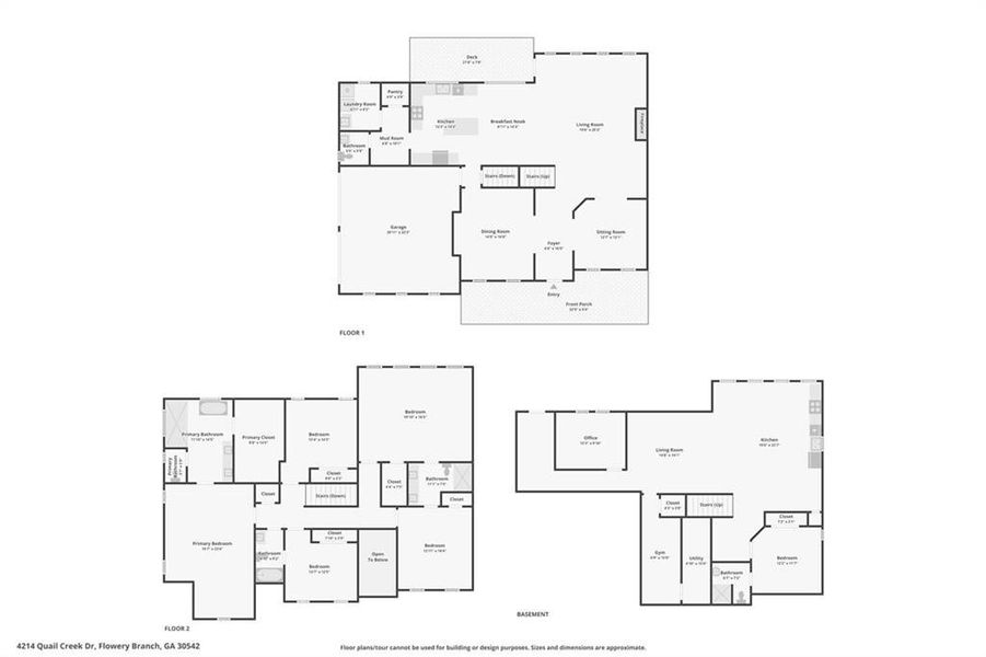 2D floor plan layout of this home in , Flowery Branch, GA (Image 5).
