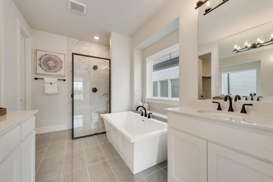 Furnished interior view inside a new home in Trails at Cottonwood Creek, Rowlett (Image 16). Furnished interior view inside a new home in Trails at Cottonwood Creek, Rowlett (Image 16).