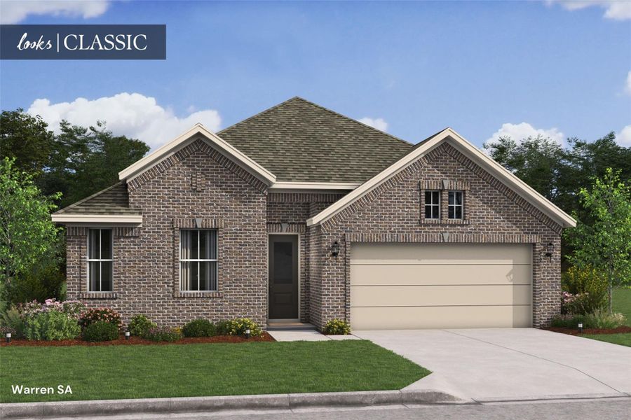 Charming Warren design by K. Hovnanian Homes in elevation SA built in St. Augustine Meadows. (*Artist rendering used for illustration purposes only.)
