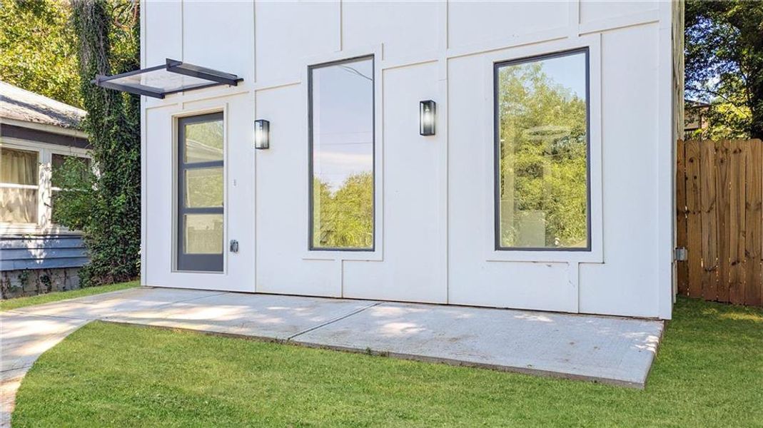Exterior details and patio area of a home in , Atlanta (Image 1). Exterior details and patio area of a home in , Atlanta (Image 1).